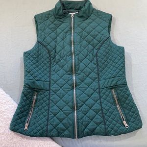 Hunter green quilted vest